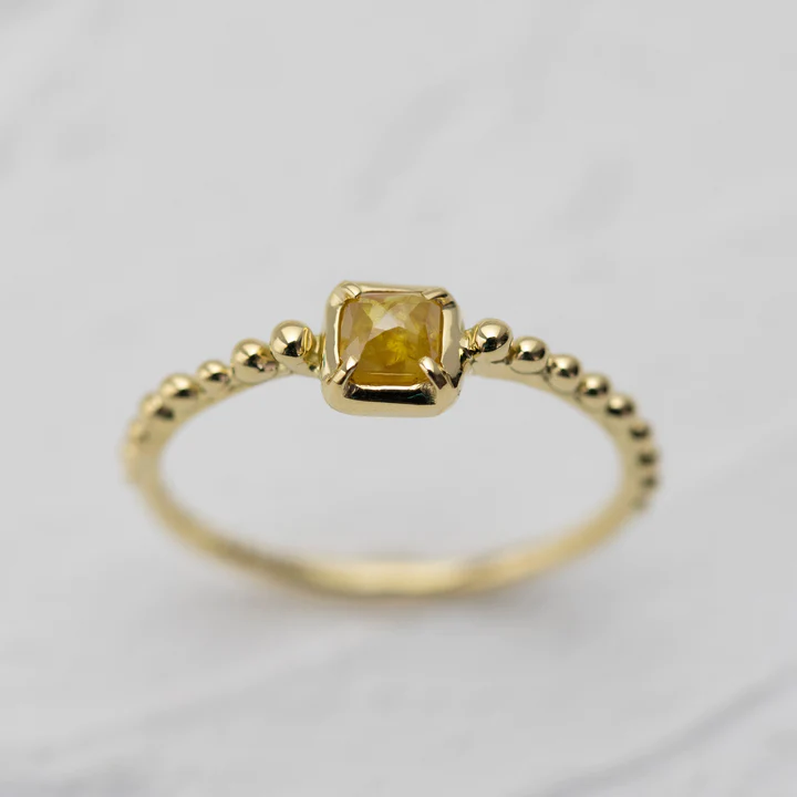 Ring with Rustic Diamond