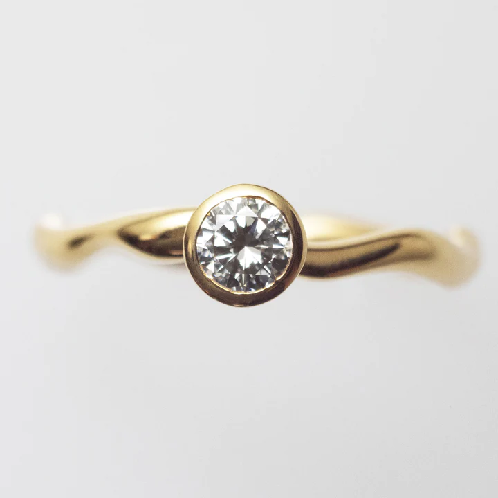 Water Motif Diamond Ring