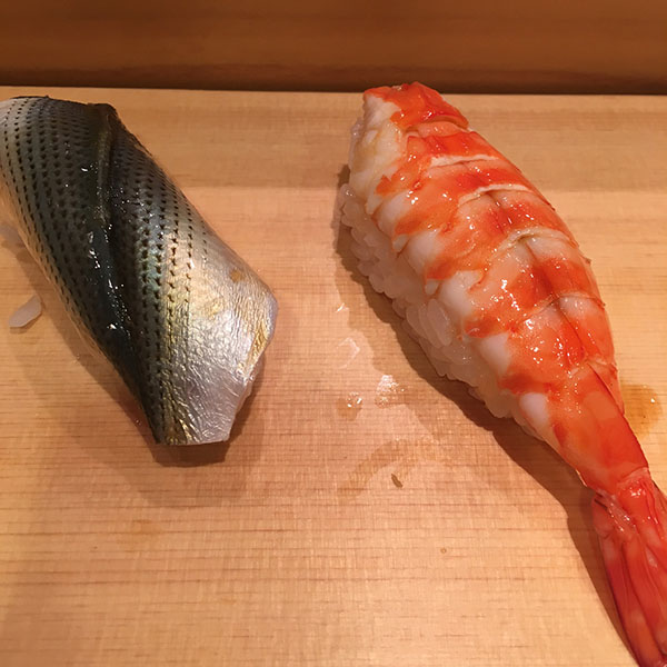 kohada and shrimp